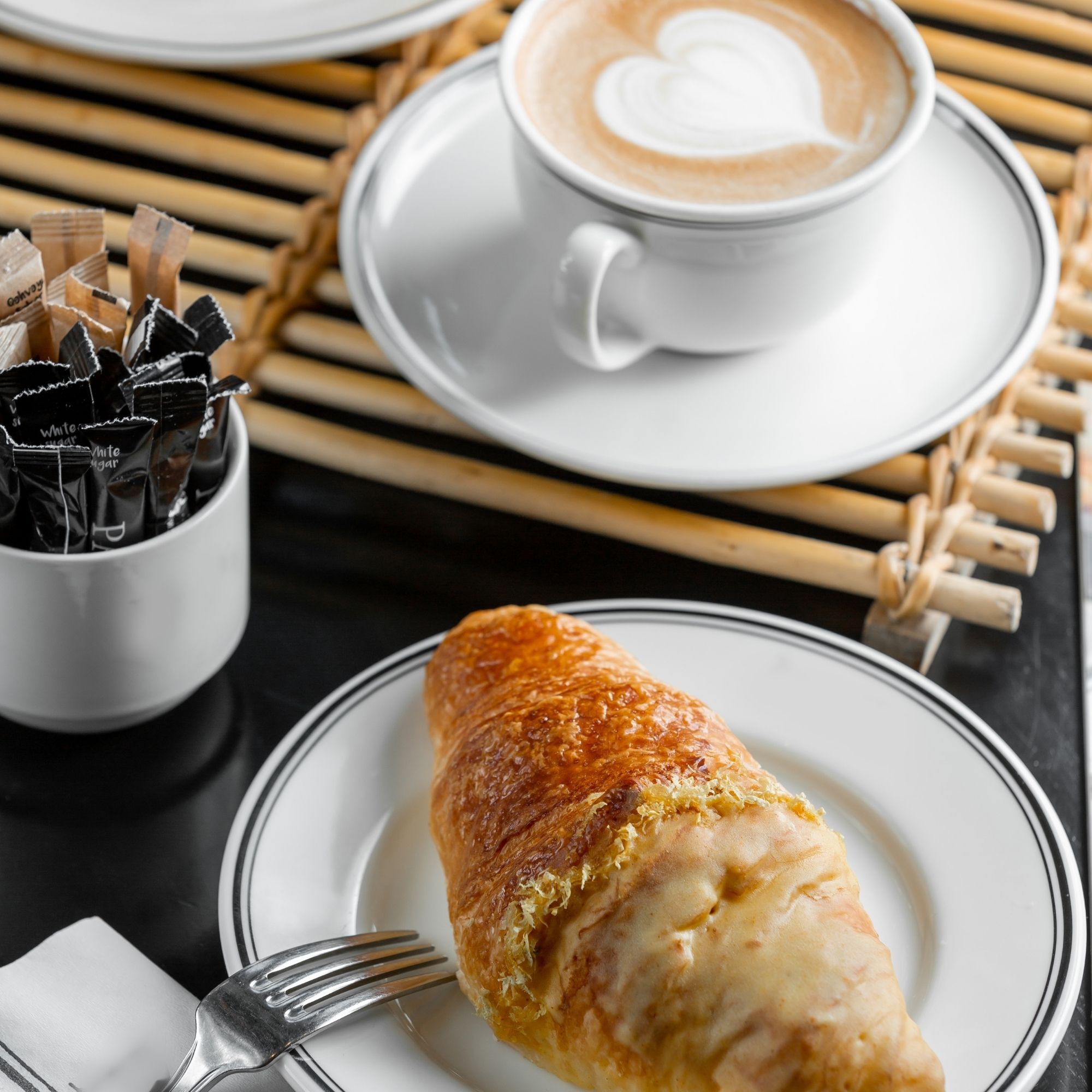 Croissant with cappuccino